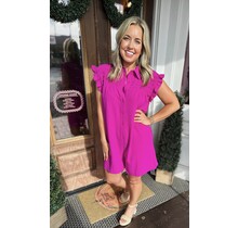 Magenta for Spring Ruffled Romper