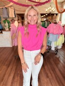 Hannah High Neck Pink Top