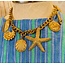 The Uptown Peach Starfish and Shells Charm Necklace