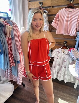 Ruffled Red Summer Romper