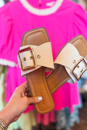 Natalie Neutral Slip-On Sandals