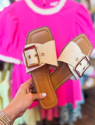 Natalie Neutral Slip-On Sandals