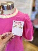 Beaded Blondes Gold Bow Earrings