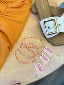 Beaded Blondes Pinks and Orange Sprinkle Anklet