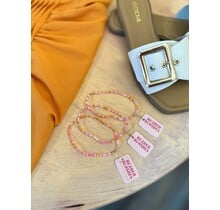 Beaded Blondes Pinks and Orange Sprinkle Anklet