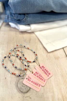 Beaded Blondes Red, White and Blue Luci Bracelet