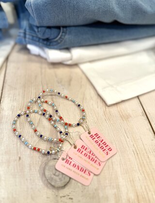 Beaded Blondes Red, White and Blue Luci Bracelet