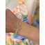 The Uptown Peach Beaded Blondes Gold Bow Charm Bracelet - Petite
