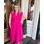 The Uptown Peach Meagan Magenta Zipper Dress