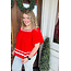 The Uptown Peach Remi Red & White Top