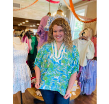 Aqua Florals Top