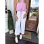 The Uptown Peach Whitney’s White Wide Leg Jeans