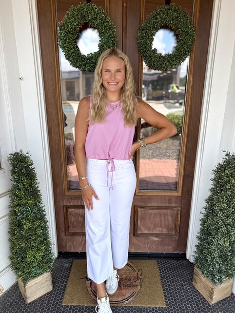 Whitney’s White Wide Leg Jeans