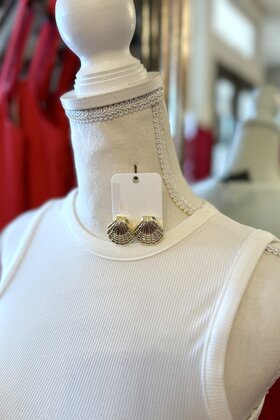 Golden Seashell Studs