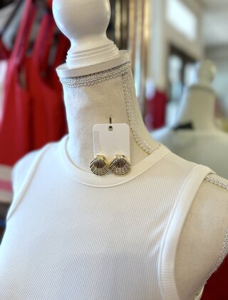 Golden Seashell Studs