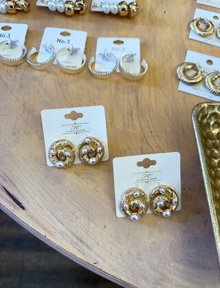 Shell & Pearl Swirl Studs