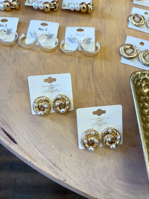 Shell & Pearl Swirl Studs