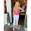 The Uptown Peach Whitney’s White Wide Leg Jeans
