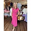 The Uptown Peach Meagan Magenta Zipper Dress