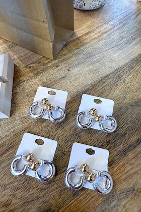 Classic Hoops in Silver & Gold