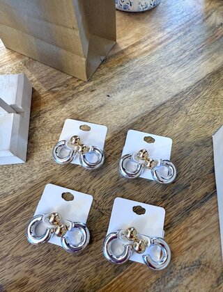 Classic Hoops in Silver & Gold