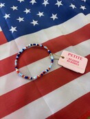 Beaded Blondes Red, White and Blue Luster Sprinkle Bracelet- Petite