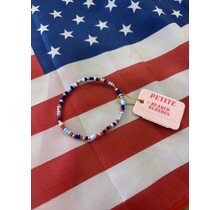 Beaded Blondes Red, White and Blue Luster Sprinkle Bracelet- Petite