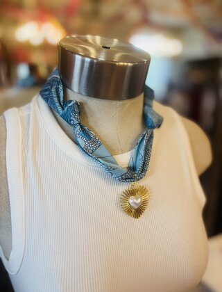 Knotted Scarf Necklaces Pearl Heart