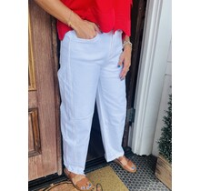 Katies White Barrel Jeans