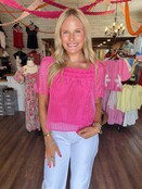 Poppy Pink Striped Blouse