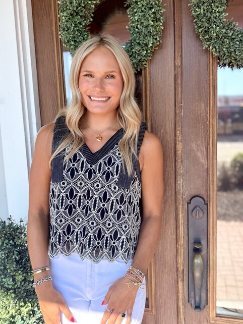 The Black Detailed Top