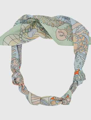 Mint & Cream Knotted Scarf