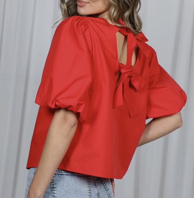Bubble Bow Back Top