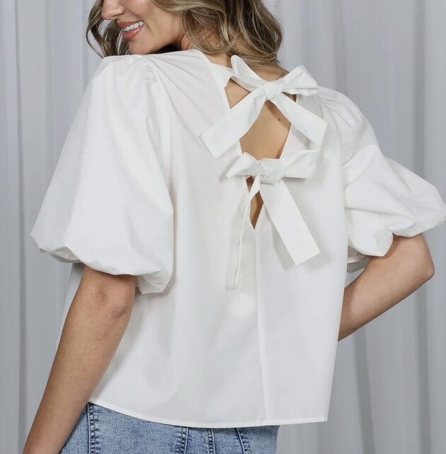 Bubble Bow Back Top