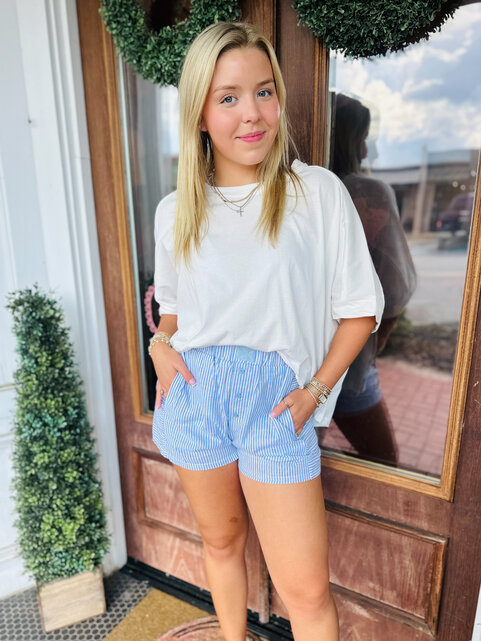 Coastal Blue Linen Shorts Coastal Blue Linen Shorts