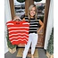 The Uptown Peach The Striped Knit Top