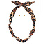 The Uptown Peach Leopard Scarf Necklace