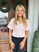 The Baby Pink Stitched Top