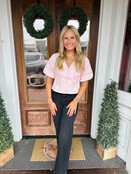 The Baby Pink Stitched Top