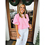 The Uptown Peach Sweet Striped Blouse