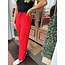 The Uptown Peach Rachel Red Scuba Pants - Straight Leg