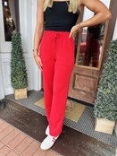 Rachel Red Scuba Pants - Straight Leg