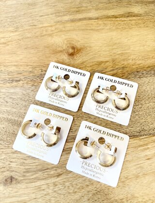 Taylor Textured Mini Hoops