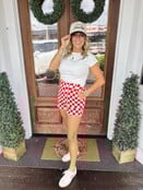 Claire Checkered Denim Shorts