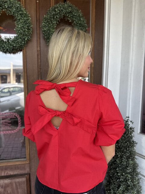 Bubble Bow Back Top