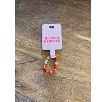 Beaded Blondes Red and White Ring