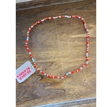 Beaded Blondes Red and White Sprinkle Necklace