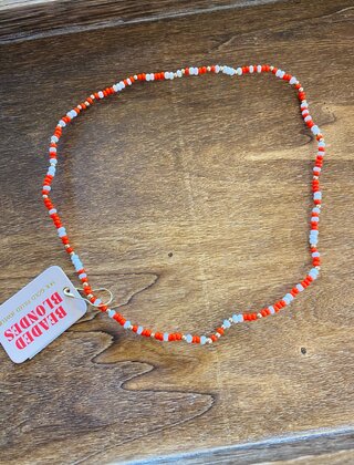 Beaded Blondes Red and White Sprinkle Necklace