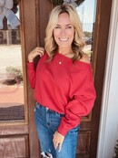 Red French Terry Top