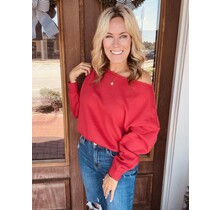 Red French Terry Top